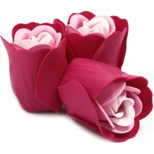 Zeepbloemen - Roze Rozen - Set van 3