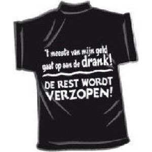 Zwart mini T-Shirt: De rest wordt verzopen. Inculsief zuignap.