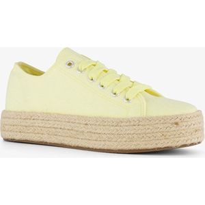 Blue Box dames sneakers met jute zool geel - Maat 38