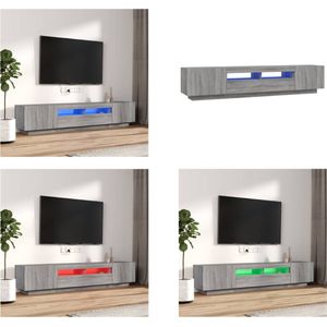 vidaXL 2-delige Tv-meubelset met LED bewerkt hout grijs sonoma eiken - Tv-kast - Tv-kasten - Tv-meubel - Tv-meubel Met LED-verlichting