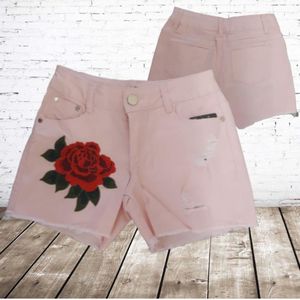 Short met bloem roze -s&C-98/104-Korte broeken