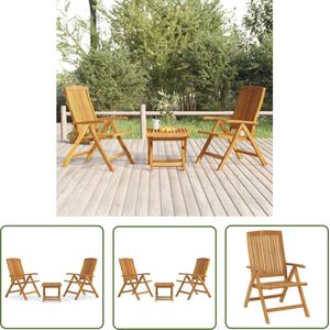 The Living Store 3-delige Loungeset massief teakhout - Loungeset - Teak Hout - Tuinset - Lounge Set - Buitendecor