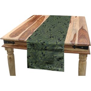 New Bed Olijf Pastel Tinten Takken en Bladeren Accent Rechthoekige Tafelrunner, 40cm x 300cm