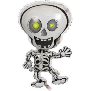 Skelet Ballon - XL - 81x47cm - Ballonnen - Halloween - Thema feest - Verjaardag - Helium ballon - Horror - Folie ballon - Leeg - Halloween Versiering - Halloween accessoires - Halloween decoratie