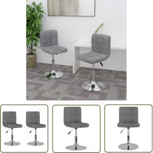 vidaXL Eetkamerstoelen - Draaibaar - 2 Stuks - Lichtgrijs Eetkamerstoel - Draaiende Stoel - Licht Grijs - Design Fauteuil - Comfortabele Stoel