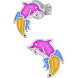 Zilveren oorstekers, roze dolfijn in bananenkostuum