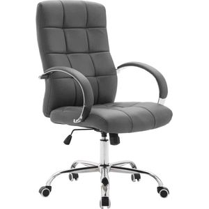 Bureaustoel - Stoel - Design - Verstelbaar - Gebogen armleuning - Grijs - 60x66x128 cm