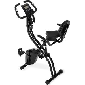 Luxari - X-Bike Pro - Hometrainer - Inklapbaar - Rugleuning - 10 verstelbare standen - Inclusief 2 Weerstandsbanden - Hartslagfunctie - Fitness Fiets