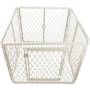 AFP Hondenren - 82 x 82 x 66 cm - Hondenbench - Hondenhok - Hondenhek voor Binnen of Buiten - Hondenkooi - 4 Panelen - Wit
