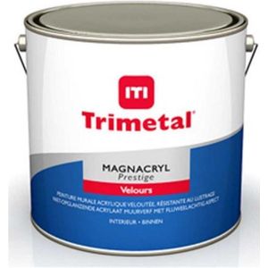 Trimetal Magnacryl Prestige Velours - Fluweelachtige watergedragen isolerende binnenmuurverf - Kleur RAL 9016 Verkeerswit - 2.50 L