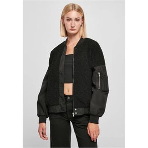 Urban Classics - Oversized Sherpa Mixed Bomber jacket - 4XL - Zwart