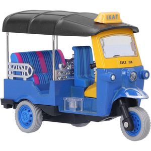 Pull Back Thaise Driewieler Tuk Tuk Modelauto Speelgoed voor 3-Jarigen + - Blauw - Speelgoedauto Simulatie Legering - Leerzaam Cadeau voor Kinderen - Ideaal voor Verjaardag en Kerstviering