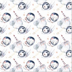 Muismat XXL - Bureau onderlegger - Bureau mat - Patronen - Ruimte - Dieren - Jongens - Kids - Kinderen - Meisjes - 40x40 cm - XXL muismat