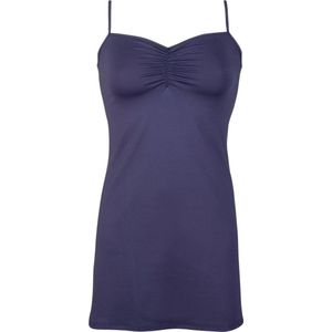 RJ Bodywear Pure Color dames jurk (1-pack) - onderjurk met verstelbare bandjes - donkerblauw - Maat: 4XL