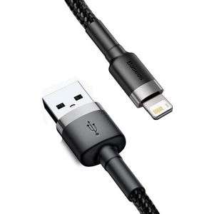 Geschikt"" voor iPhone Lightning - USB kabel 2 meter| 2.4A Extra Snellader Kabel |Geschikt voor iPhone fast en quick charge oplaadkabel | Type USB-A naar Apple Lightning | Oplaadsnoer Apple Telefoon | Zwart - 2 meter