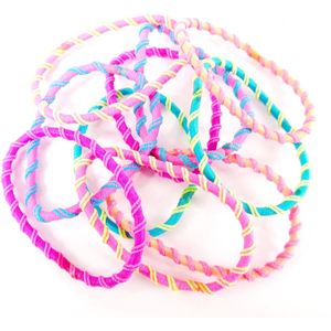 Endless elastiek ribbel roze-geel-blauw-paars-groen