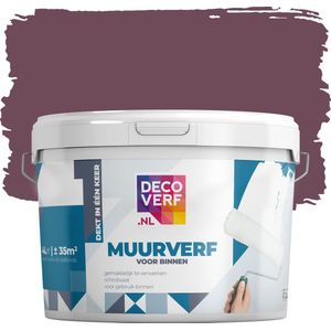 Decoverf muurverf mat aubergine, 4L