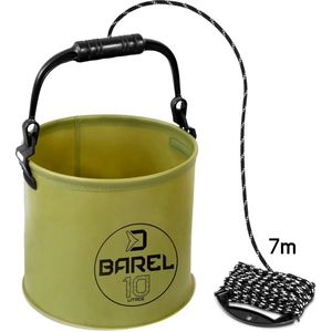 Opvouwbare EVA Emmer 10 Liter + Handvat + 7 m Touw Campingemmer Vouwemmer Visemmer Bootemmer Water