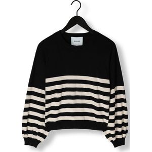 Minus Perla Striped Knit Pullover Truien & vesten Dames - Sweater - Hoodie - Vest- Zwart - Maat XS