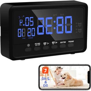 Spy Camera - Bewakingscamera - Spycam Wifi-klok 120° mini HD 1080p verborgen spionagecamera nachtzicht-bewegingsdetectie-loop-opname