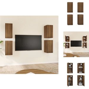 vidaXL Wandkast TV-meubel Bruineiken 30.5 x 30 x 60 cm - Stevig materiaal - moderne stijl - gemakkelijke montage - voldoende opbergruimte - 4x - Kast