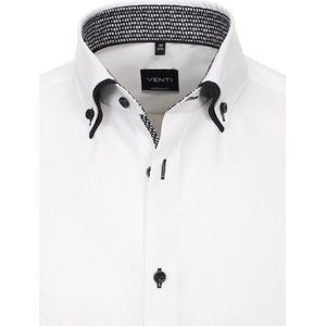 Wit Venti Overhemd Dubbele Boord Met Antraciet Motief Modern - XL