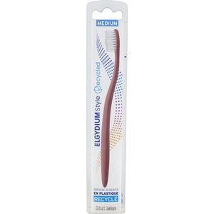 Elgydium Stijl Gerecyclede Tandenborstel Medium (Kleur : Roos)