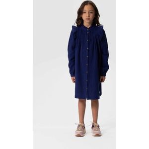 Sissy-Boy - Donkerblauwe jurk met ruffle details en pintucks