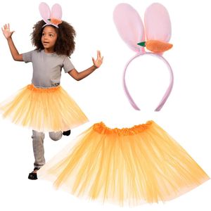 Bunny Kostuum Outfit - Rok met Hoofdband - Konijnenkostuum voor Kinderen - Verkleedkleding