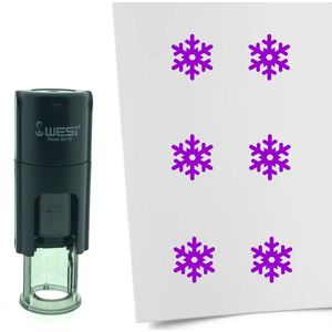 CombiCraft Stempel Sneeuwvlok 10mm rond - paarse inkt