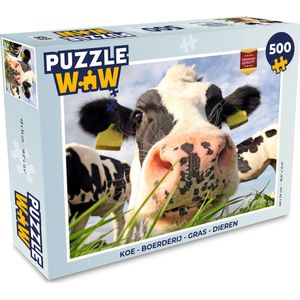 Puzzel Koe - Boerderij - Gras - Dieren - Legpuzzel - Puzzel 500 stukjes