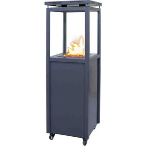 OUTR Tuinhaard - Terrasverwarmer - Grijs - Lavastenen - 7,3 kW - 138 x 42 x 42 cm