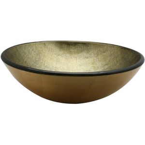 FugaFlow Efficiente Arredo Limone Waskom - 42x14,5cm - rond - gehard glas - goud groen