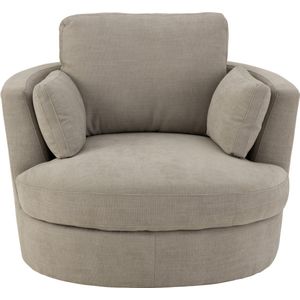 J-Line loungestoel Swiv - hout/textiel - grijs