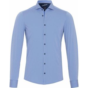 Pure - Functional Overhemd Strepen Blauw - Heren - Maat 40 - Slim-fit