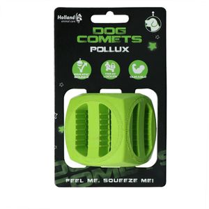 Dog Comets Pollux - Treat hider - Hondenspeelgoed - Intelligentie speelgoed - Kubus - Rubber - 5.5 x 5.5 cm - Groen