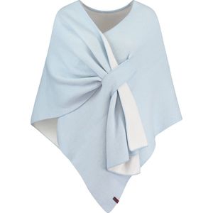 stola, omslagdoek, poncho, sjaal  van 100% cashmere/kasjmier licht blauw baby blue