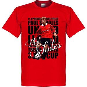 Paul Scholes Legend T-Shirt - Rood - XXL