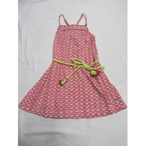 rumbl , jurk , strandkleedje, wit / donker rose , 104/110 , 4-5 jaar