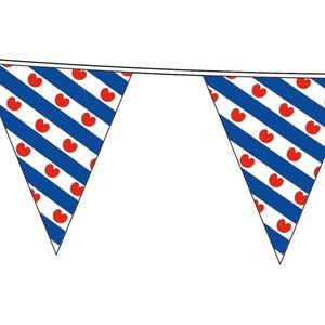 6x Friesland versiering vlaggetjes slinger voor binnen/buiten 10 meter - vlaggenlijnen