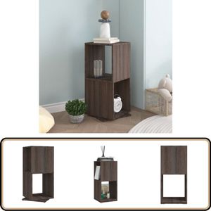 vidaXL Draaikast - 34,5x34,5x75,5 cm - Grijs en Sonoma Draaikast - Spaanplaat Kast - Houten Kast - Grijze Kast - Eik Kast
