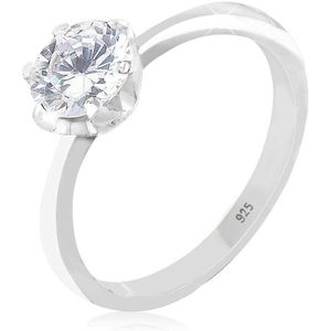 Elli Dames Ring Dames Engagement Klassieker met Zirconia Kristallen in 925 Sterling Zilver