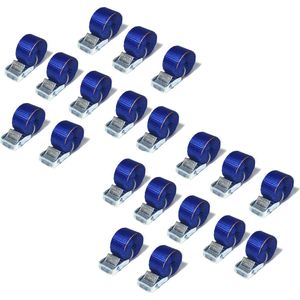 JUMBO Spanband 20 stuks, 200cm, 25mm met klemgesp , 250KG. Blauw TUV gecertificeerd, conform EN-12195-2
