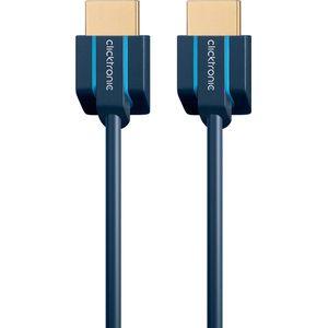 Clicktronic Slimline HDMI 2.0 Kabel - 4K 60Hz - Verguld - 0,5 meter - Zwart