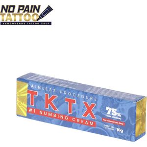 NO PAIN TATTOO® TKTX - Blauw 75% - Tattoo crème - verdovende Creme - Tattoo zonder pijn - Snelwerkend en langdurig -Zalf voor tattoo -10 g