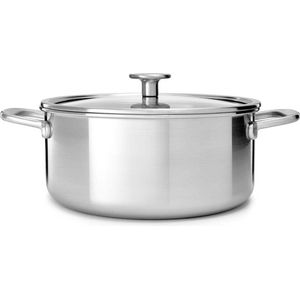 KitchenAid Multi-Ply RVS Kookpan - ø20cm - 3,1L - met glazen deksel - inductie - PFAS-vrij