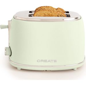 CREATE TOAST RETRO STYLANCE S - Broodrooster - Voor Medium/Brede Plakken - 6 niveaus - 850W - Pastelgroen