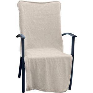 LINNICK Stoel Handdoek Microvezel 136x57cm + 15 - Stoelhoes - Sneldrogende Stoelhanddoek - Lichtgewicht Reishandddoek - Strandstoelhoes - Tuinstoel Handdoek - sand