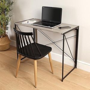 Laptoptafel, thuiskantoor, bureau, eenvoudige montage, metalen frame, 74 x 45 x 90 cm,