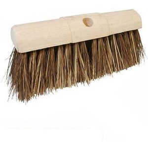 Bezemkop met ronde regel en natuur-rietharen - 330 mm